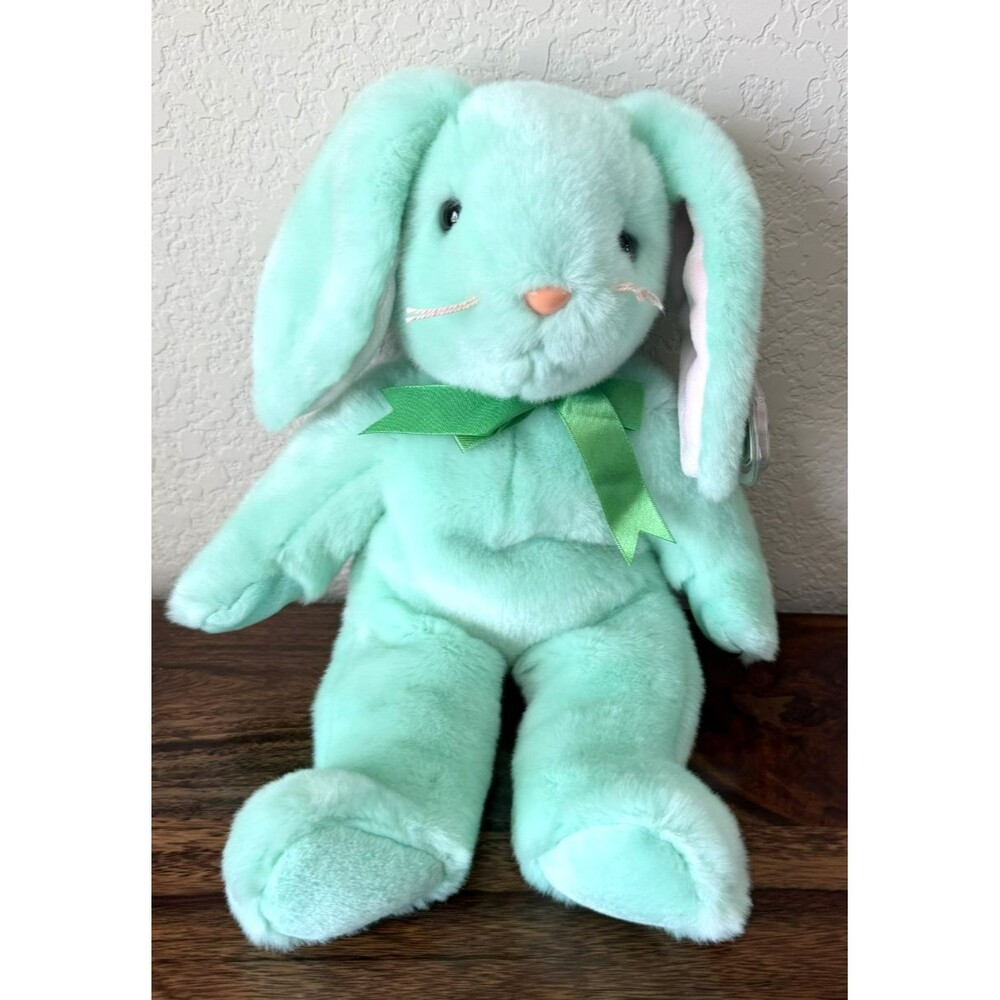 Ty Large Plush Beanie Buddy HIPPITY the Green Bunny 14" MWMTs Stuffed NWT